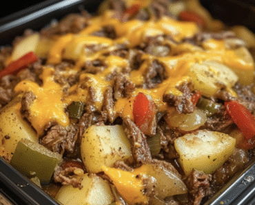 Crockpot Cheesesteak Potato Casserole