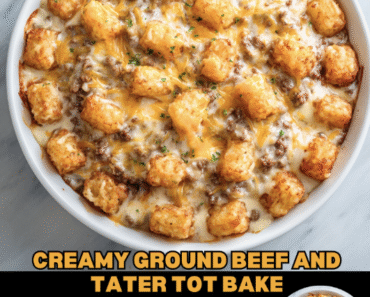 Creamy Ground Beef Tater Tot Bake